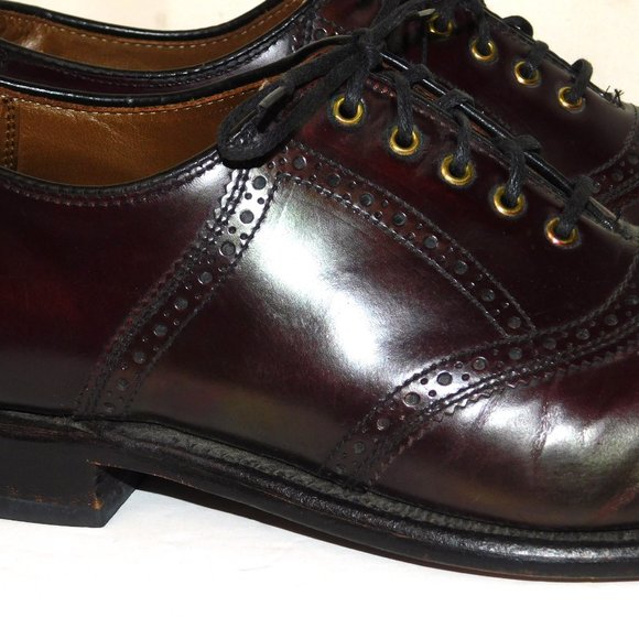 Keith Highlanders Leather Oxford Lace Up Burgandy Dress Shoes Men's Size 8 1/2 - Picture 5 of 12
